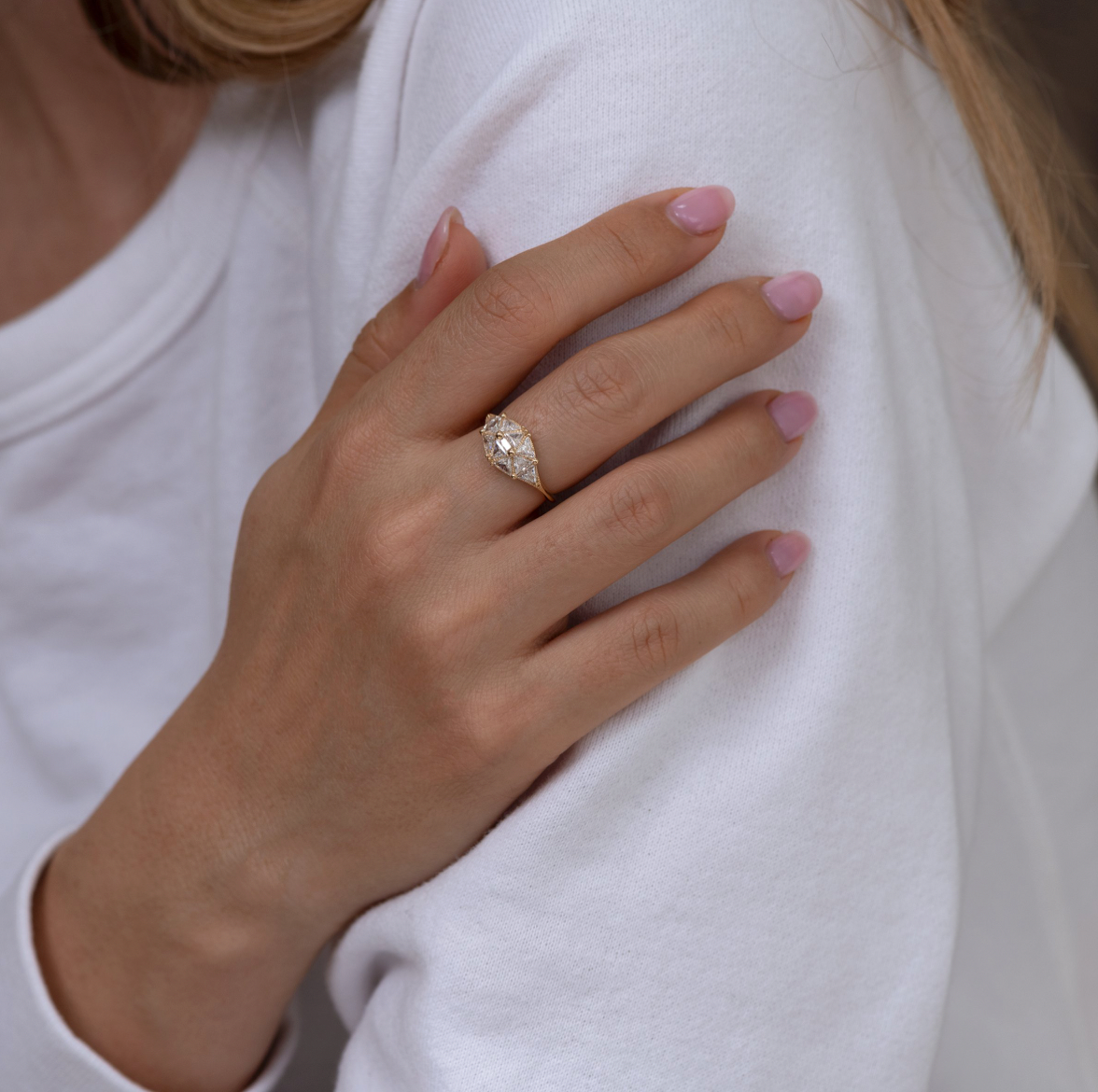 reflective dome diamond ring