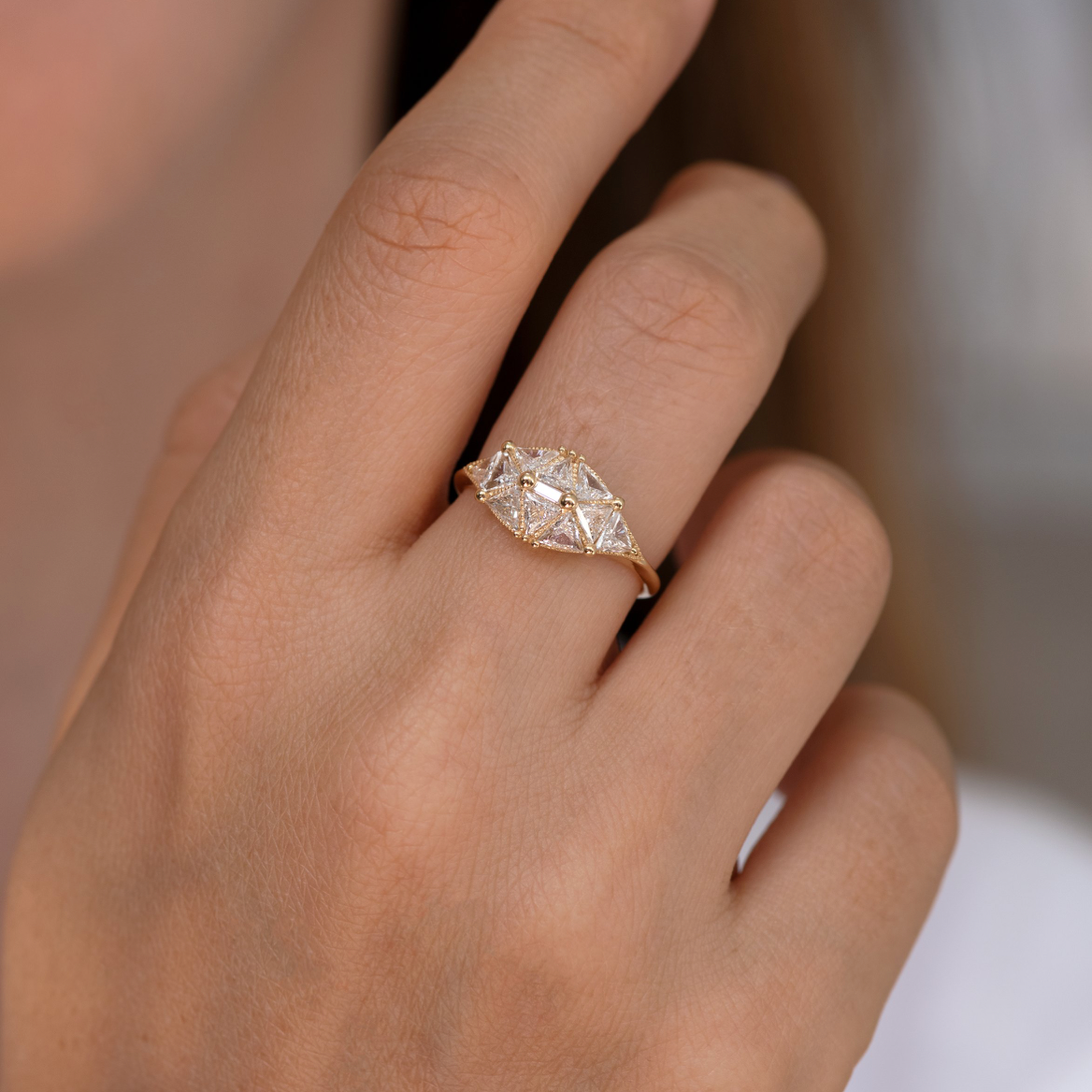 reflective dome diamond ring