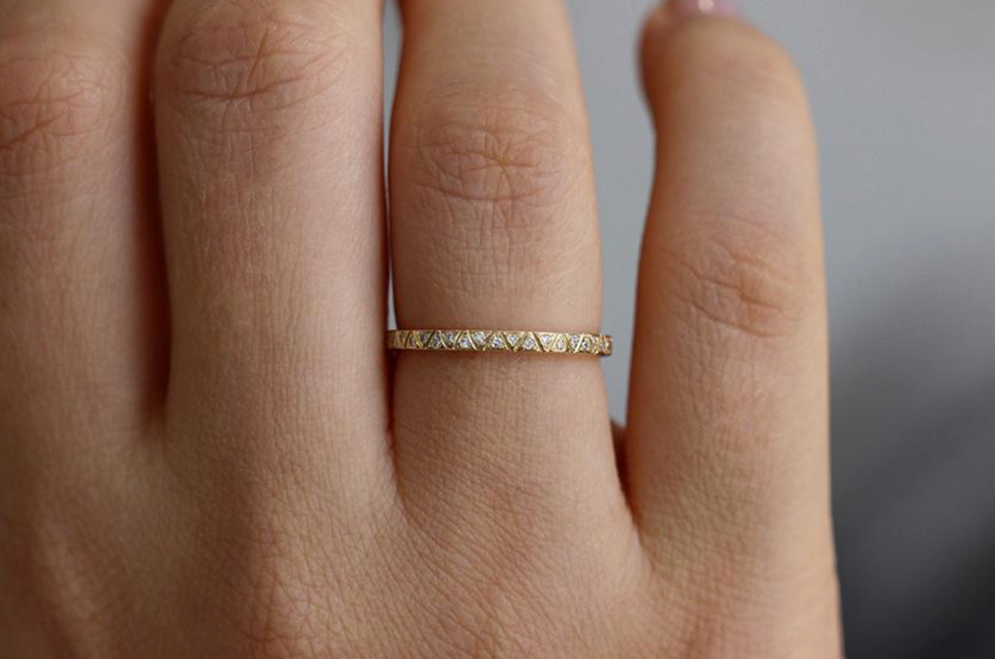 engraved diamond eternity band