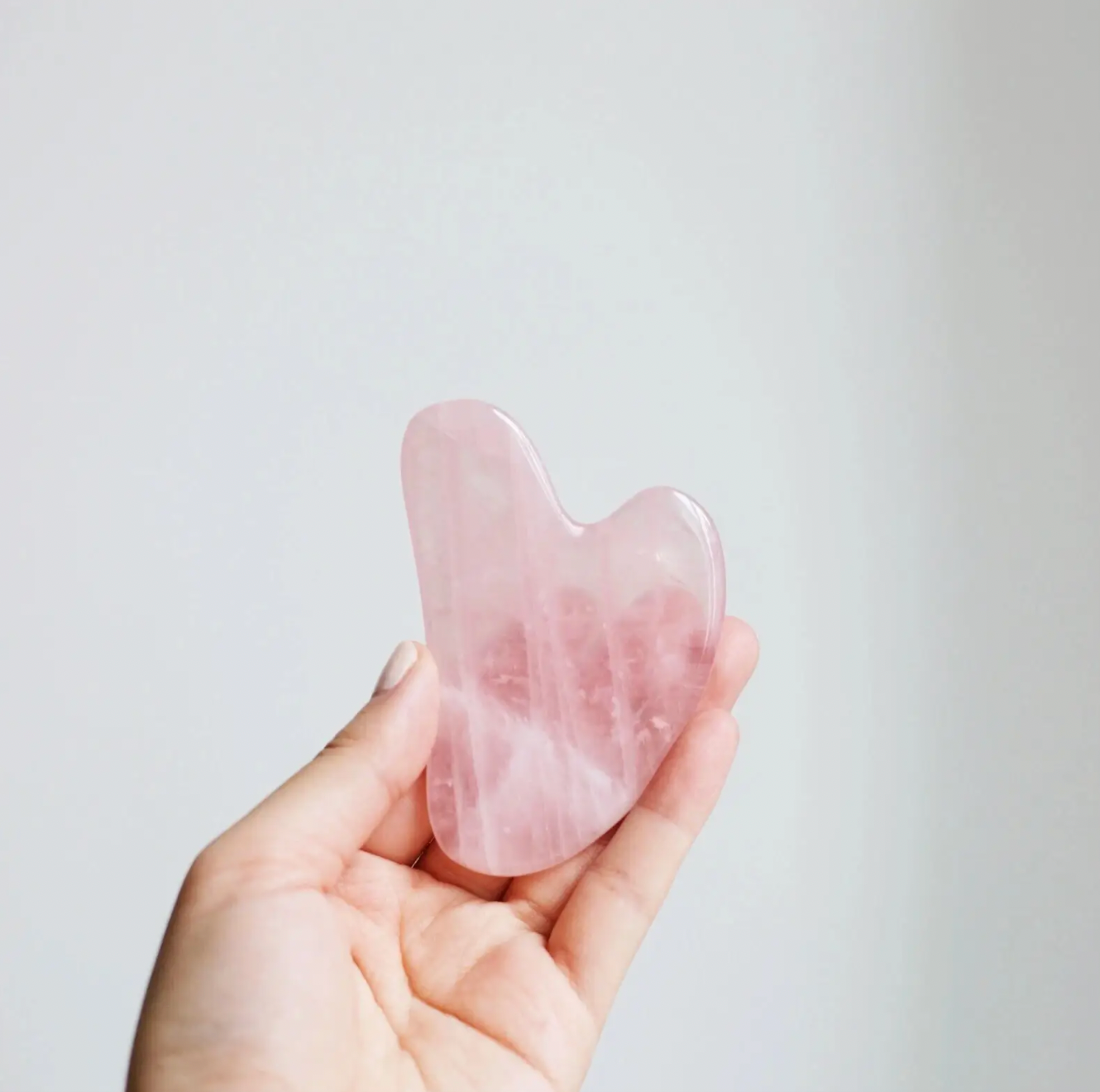 rose quartz gua sha facial lifting tool