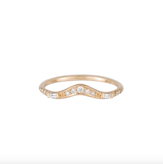 diamond baguette wave band