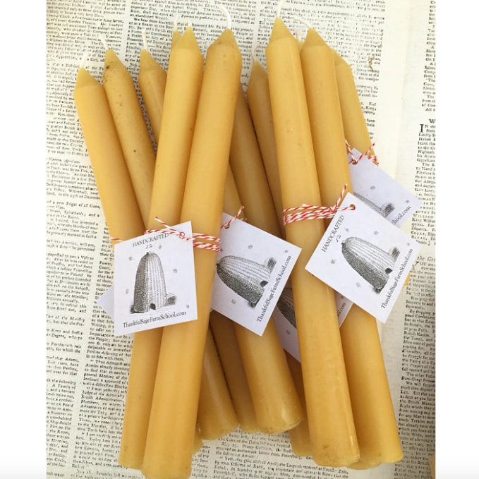 beeswax homestead taper candles