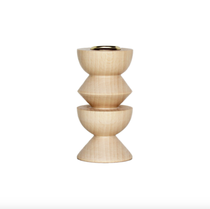 totem wood candle holder / medium