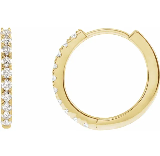 grown diamond hinged hoop earrings