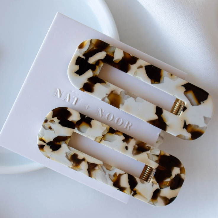 tortoise duo hair clips
