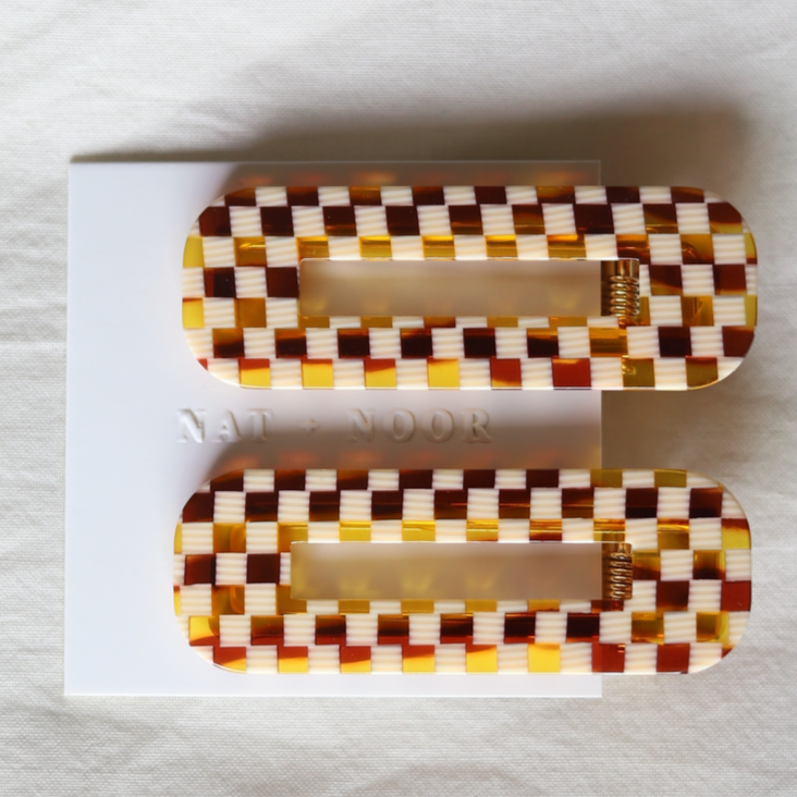 tortoise duo hair clips