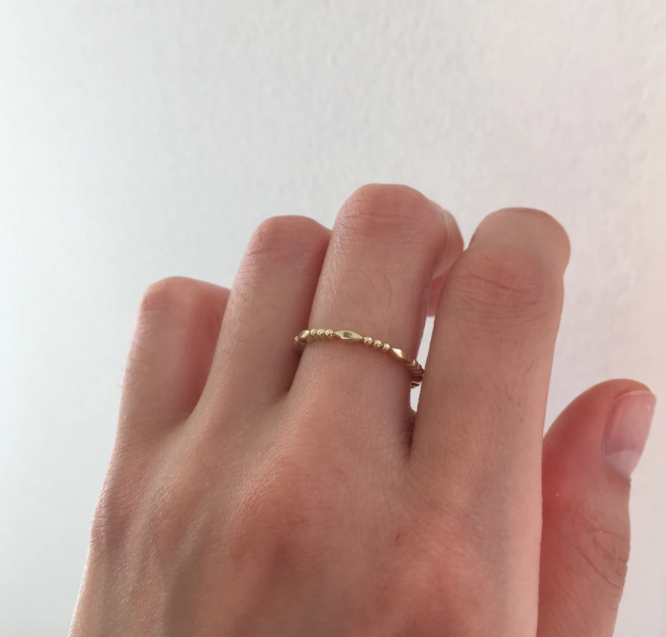 gold marquise beaded band