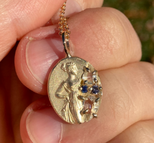 dancing girl sapphire necklace
