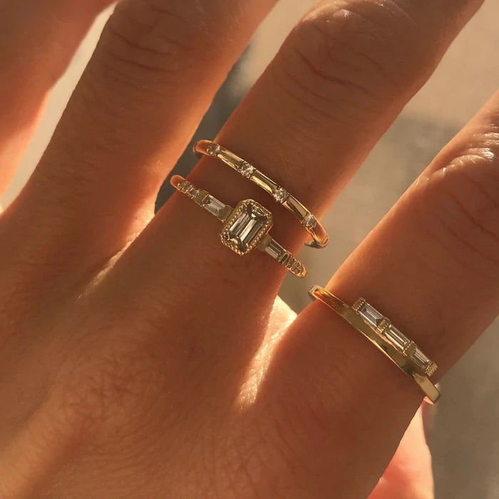 diamond dot ring - natural diamond