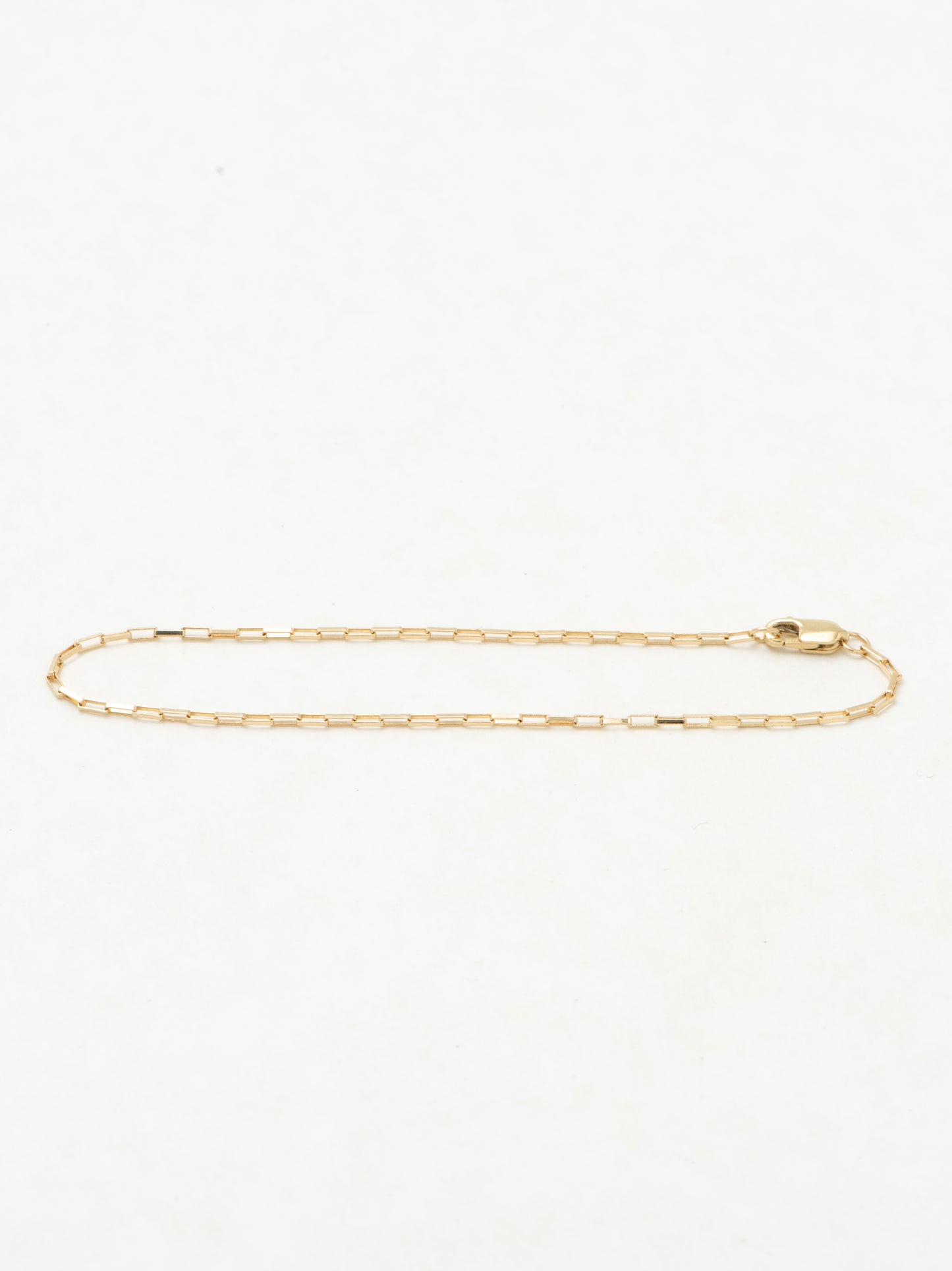 flat elongated box chain gold bracelet