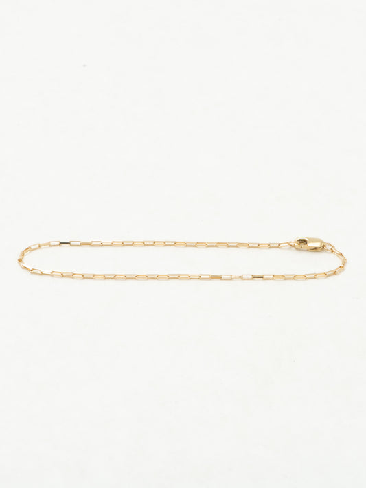 flat elongated box chain gold bracelet