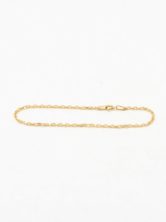 diamond-cut anchor chain gold bracelet