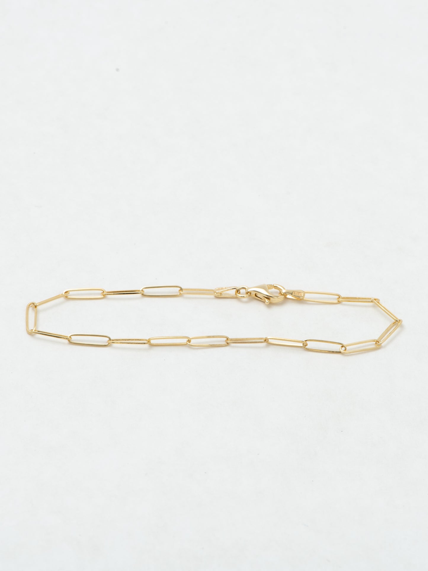 flat elongated link gold bracelet - small link