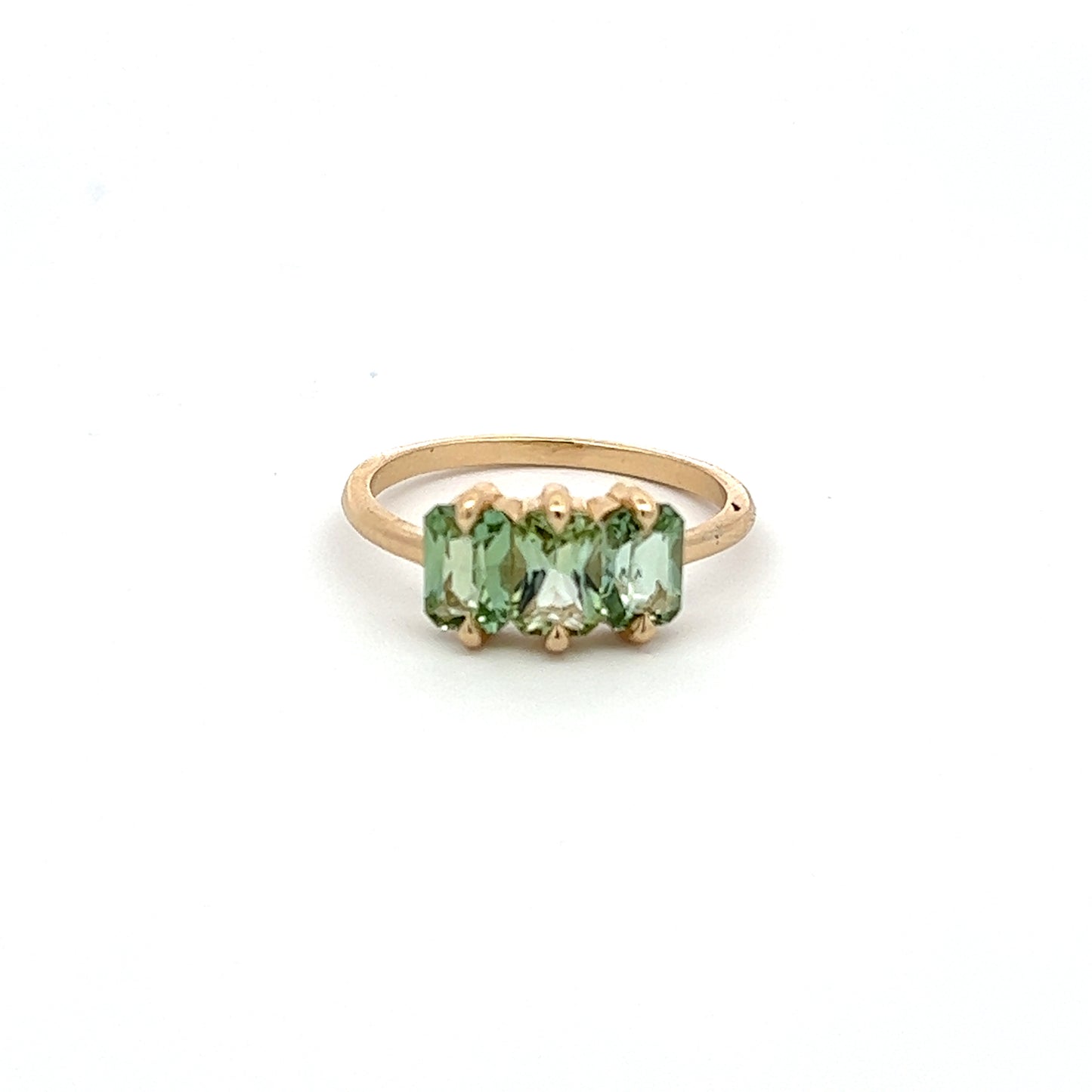 mint green tourmaline trinity ring