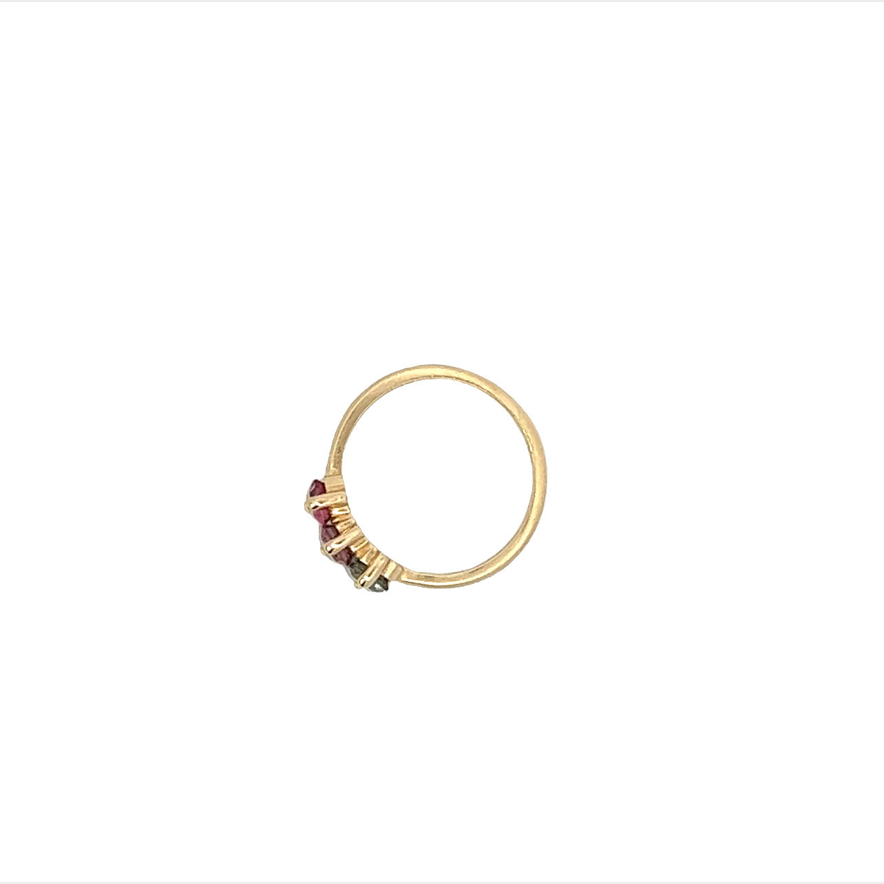 pink & grey tourmaline trinity ring