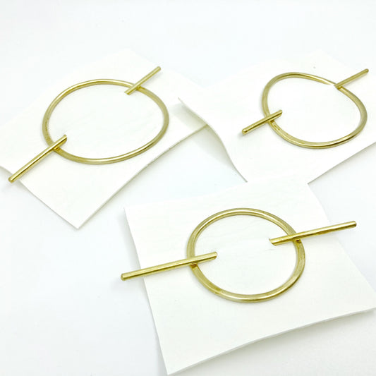 oval brass hair slide