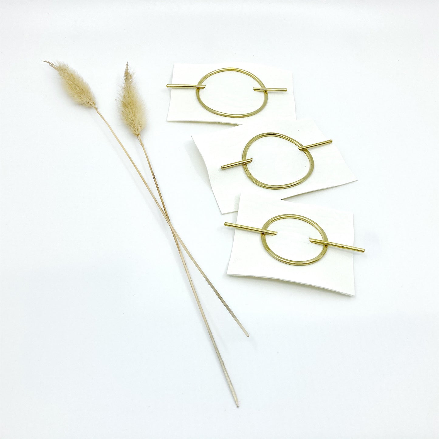 oval brass hair slide