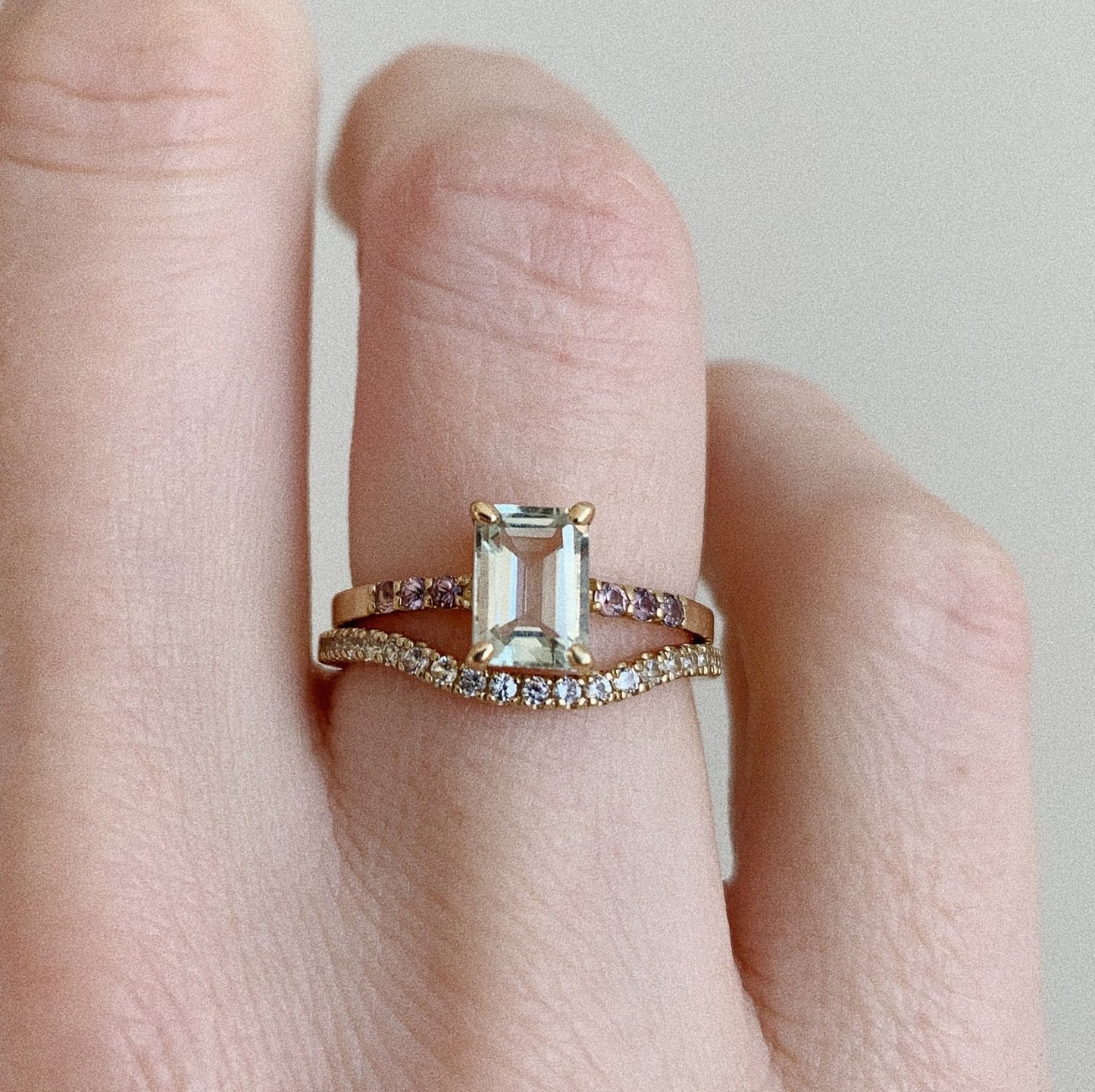 delicate curved band - grown diamond - made to order