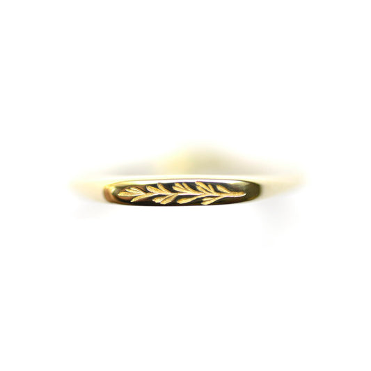 gold petite signet ring - rosemary