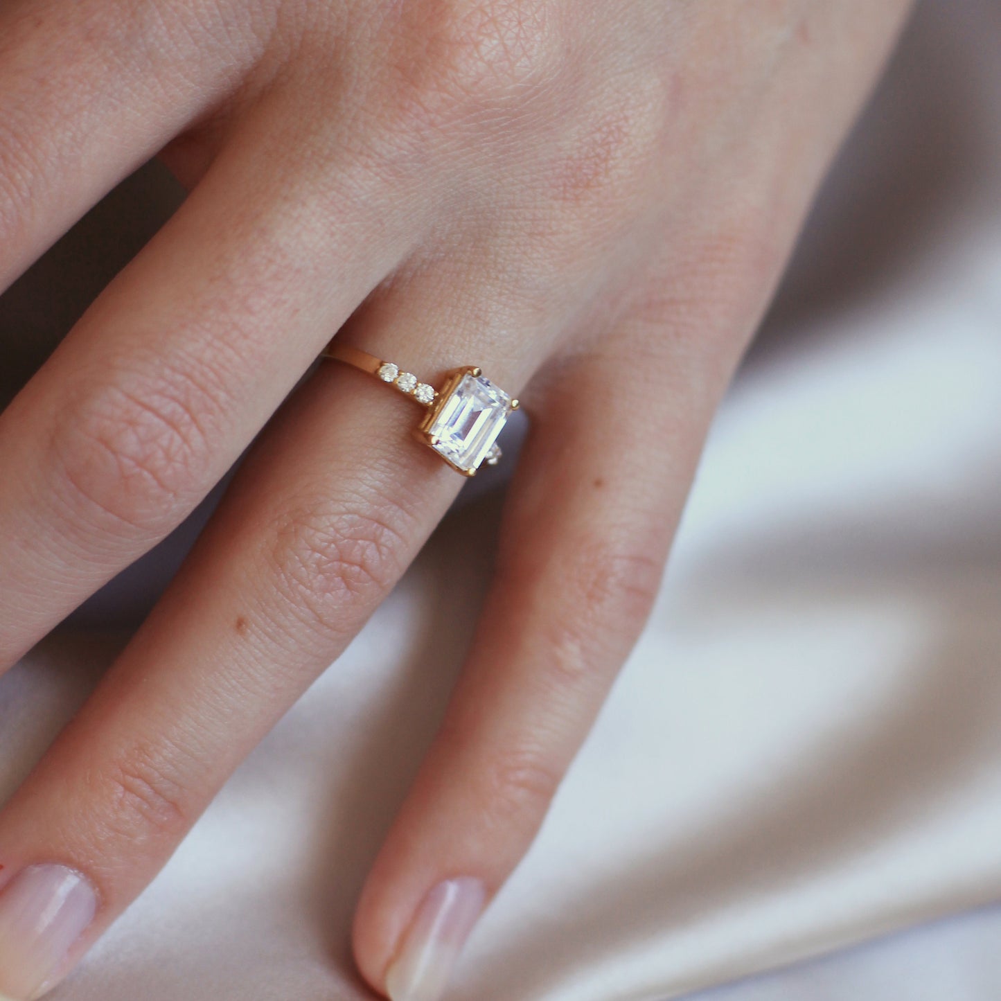 vela ring - moissanite - made to order