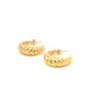 large puffed twist post hoop earrings