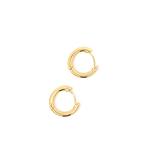 solid click huggie hoop earrings - 15mm