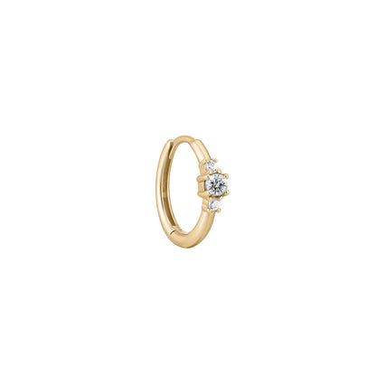 métier / petite triple gemstone clicker hoop earring - single