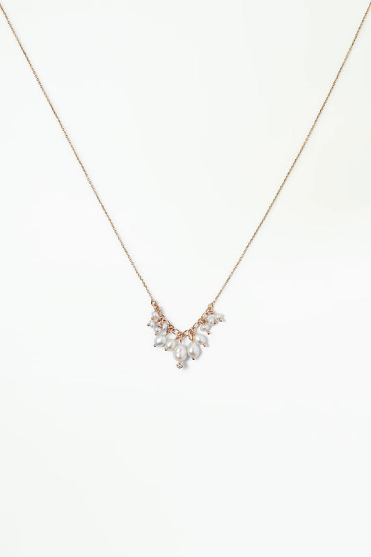 wwake / shadow necklace - diamond + pearl