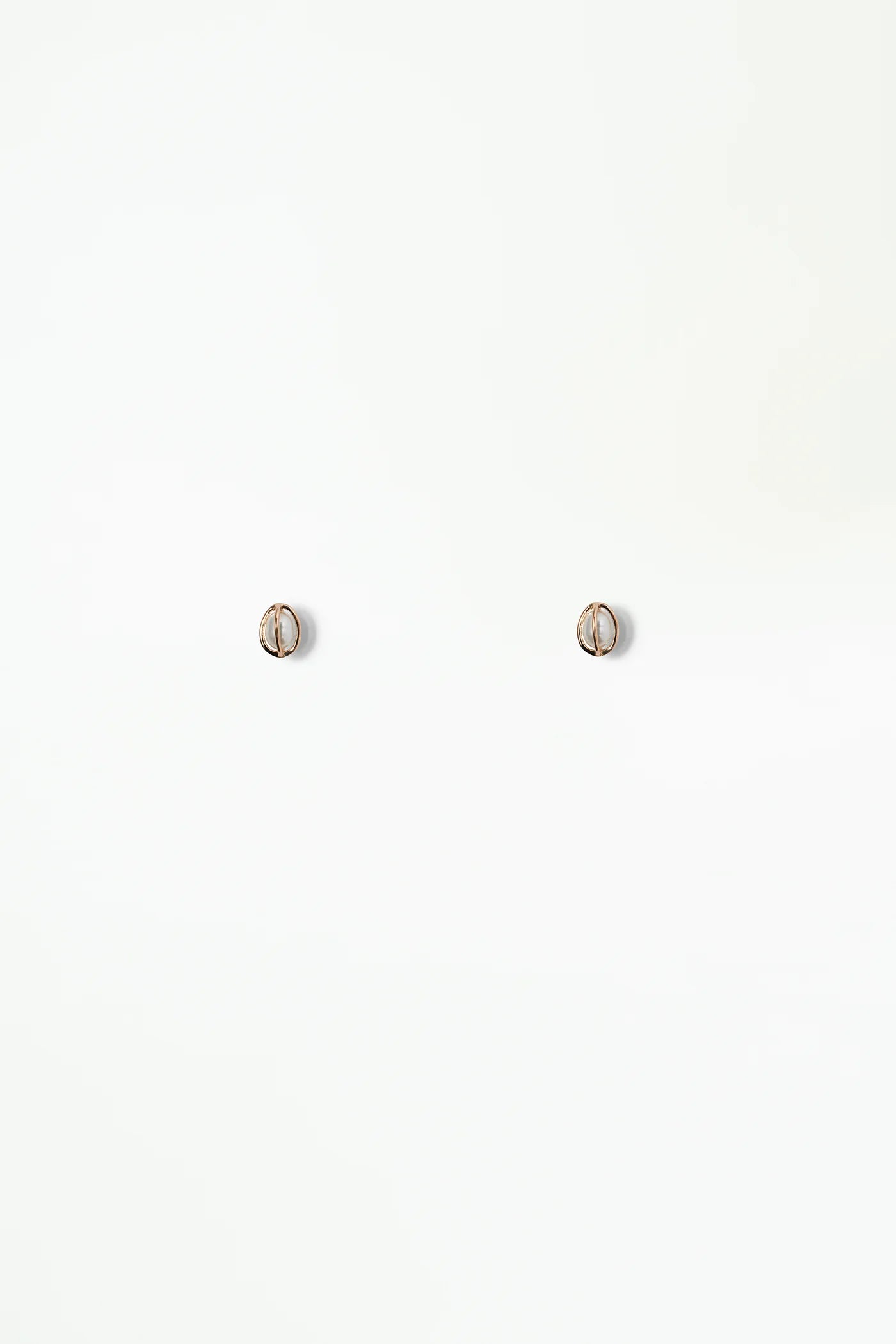 wwake / caged pearl stud earrings