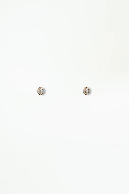 wwake / caged pearl stud earrings