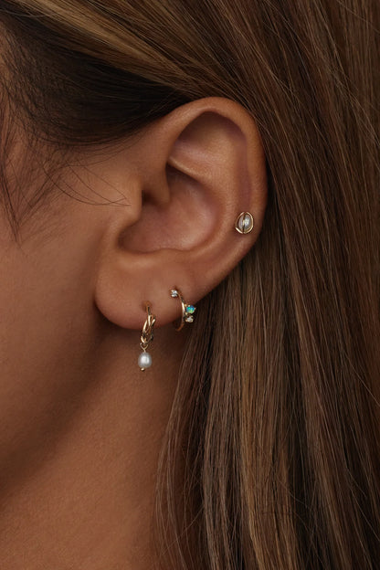 wwake / caged pearl stud earrings