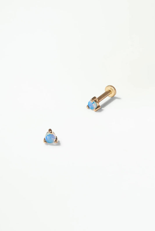 wwake / small opal flat-back earring - single