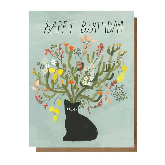 happy birthday black cat card