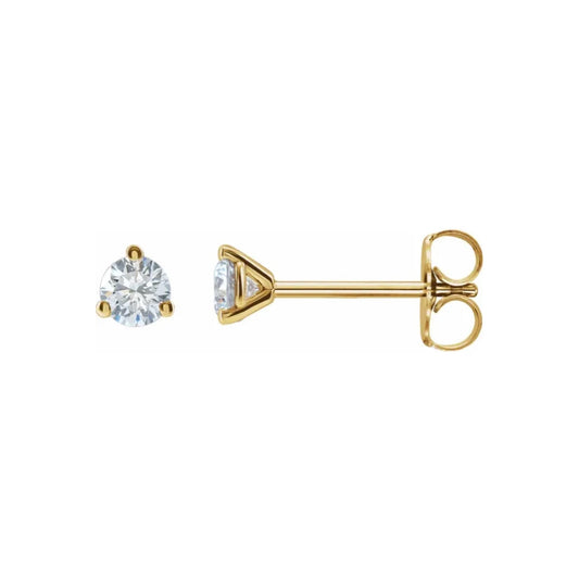 solitaire stud earrings - natural diamond