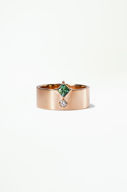 wwake / princess cut bricolage ring - sapphire + diamond