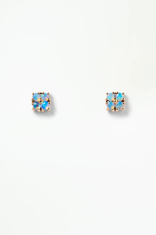 wwake / small opal lattice stud earring - single