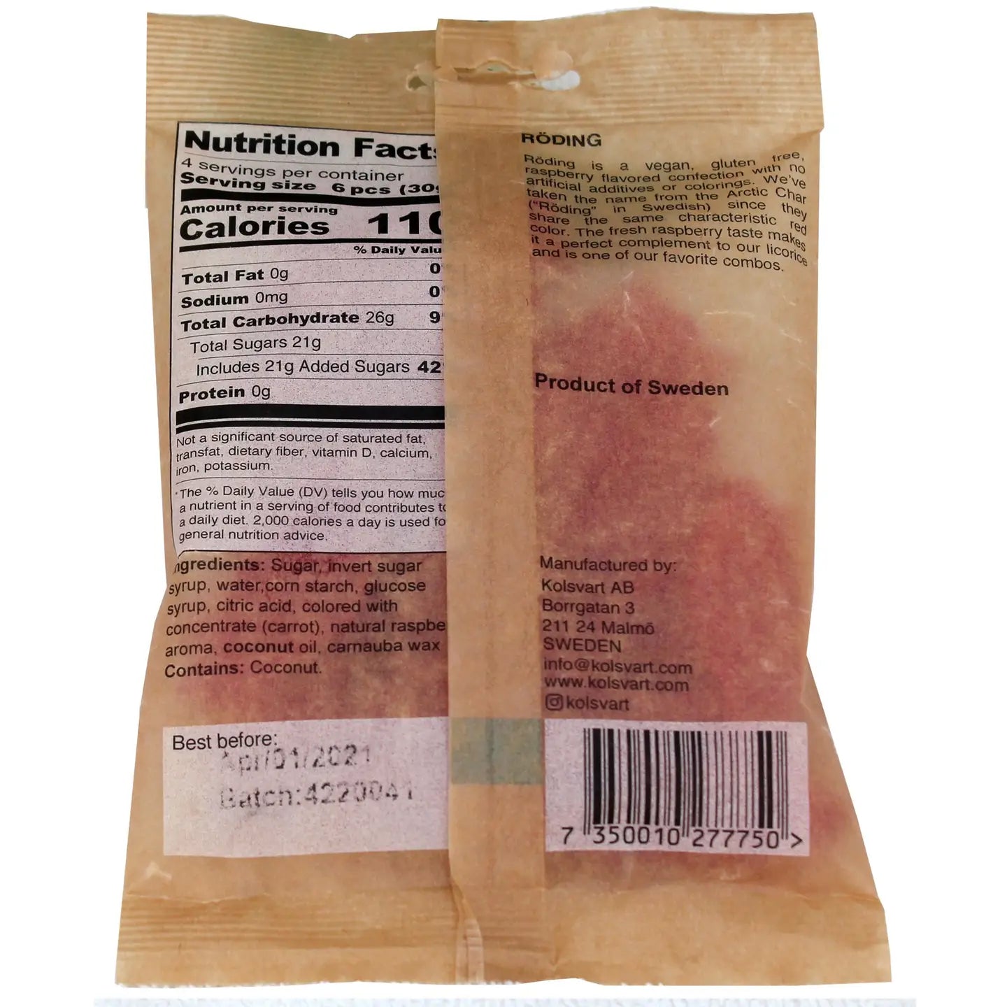 kolsvart / swedish candy fish - raspberry