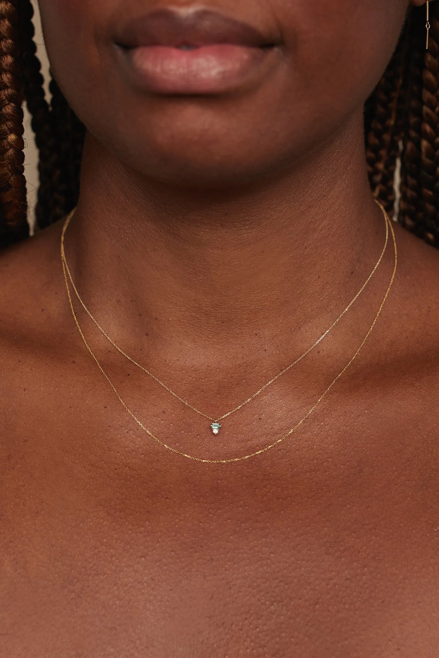 wwake / column necklace - diamond + tourmaline