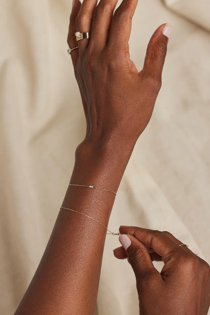 wwake / two-step bracelet - opal + diamond
