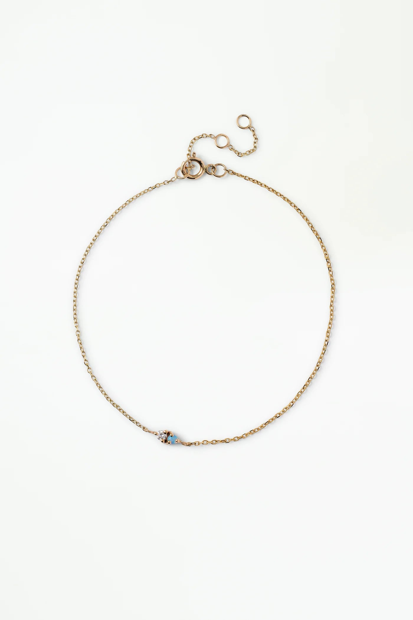 wwake / two-step bracelet - opal + diamond