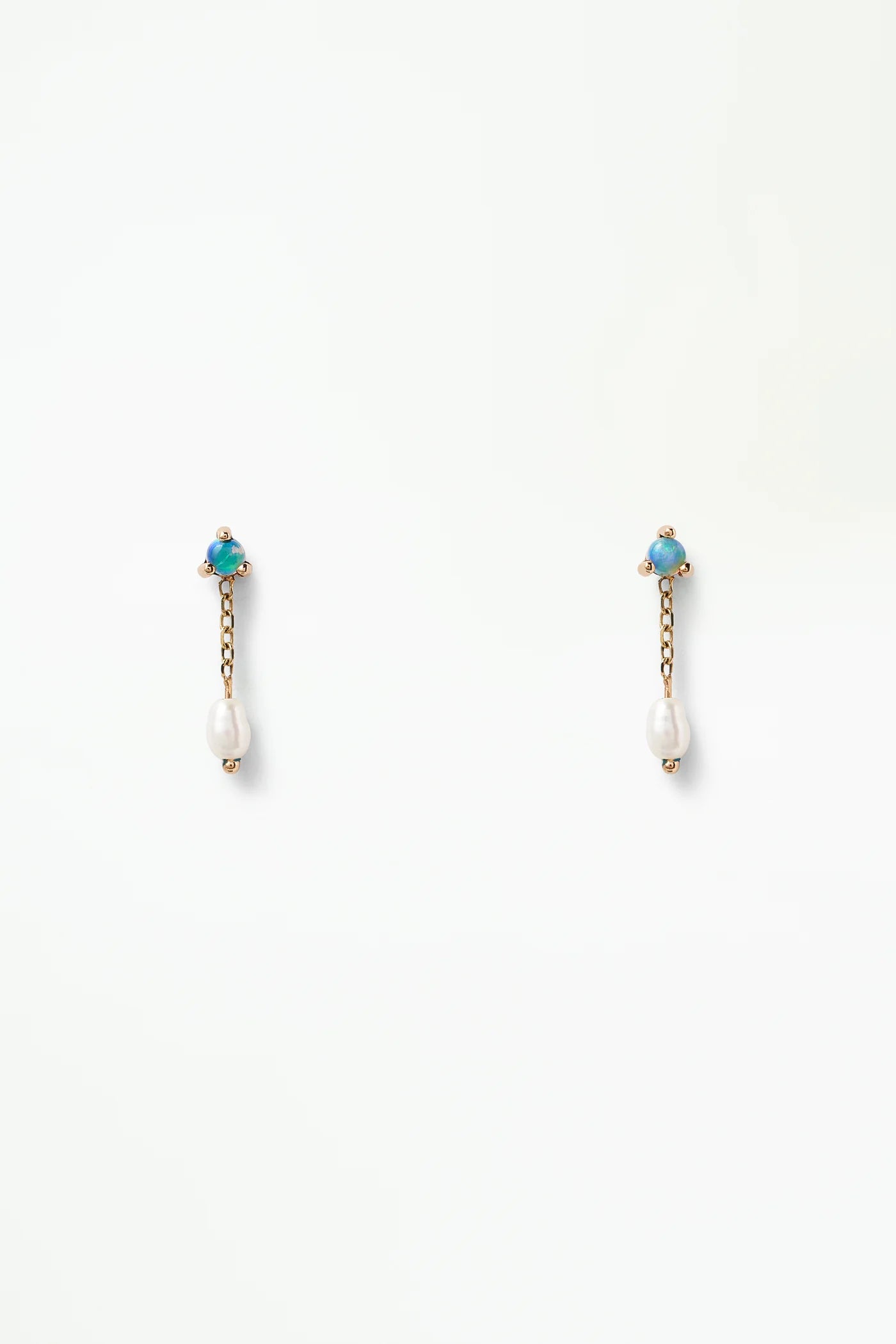 wwake / small shower earrings - opal + pearl