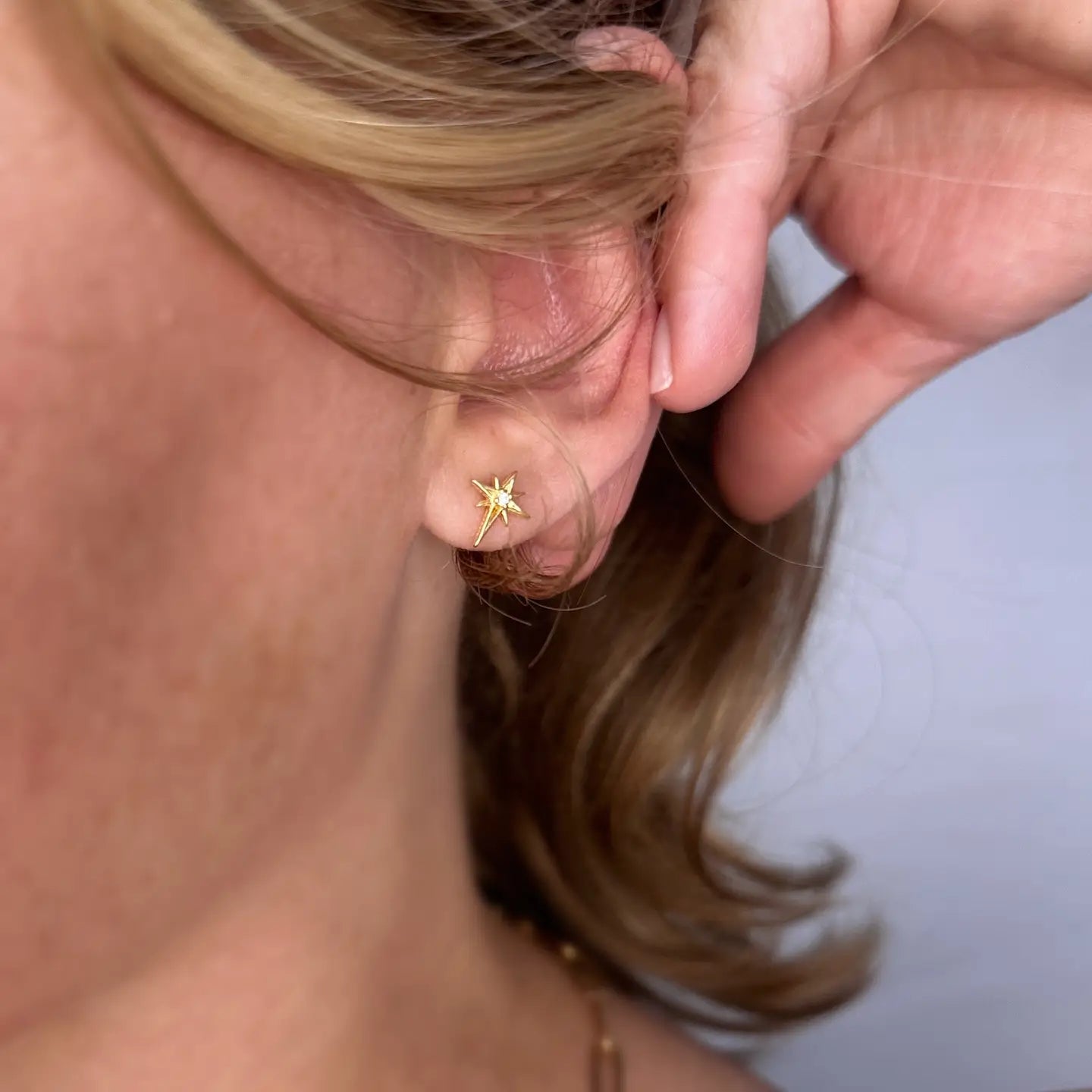 starburst stud earrings - cz