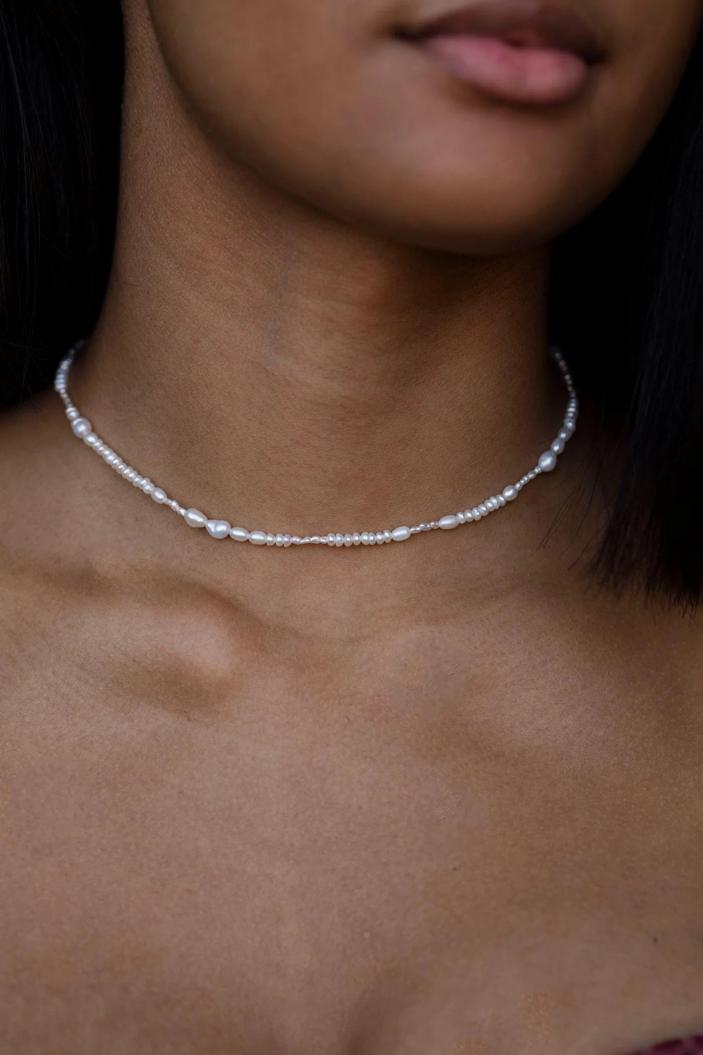 wwake / pearl collage necklace