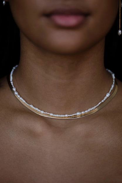 wwake / pearl collage necklace