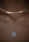 wwake / pearl droplet hoop necklace
