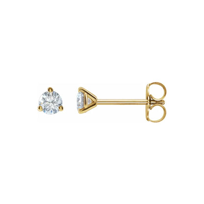 solitaire stud earrings - natural diamond
