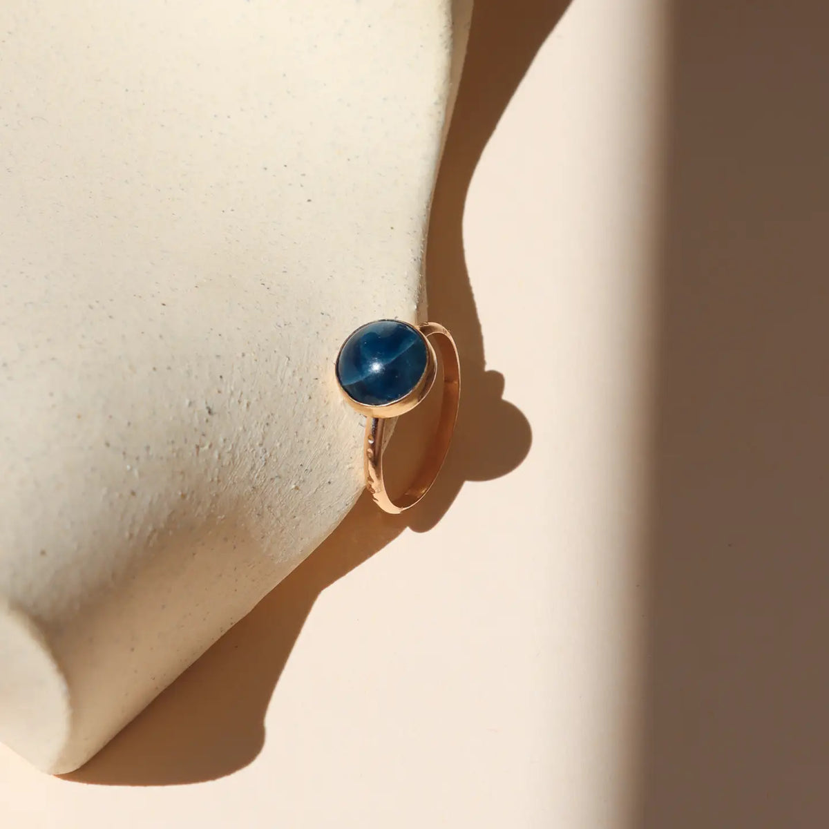 indigo ring - blue apatite