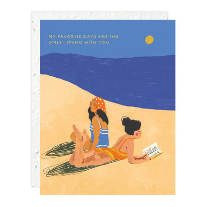 beach girls love + friendship card