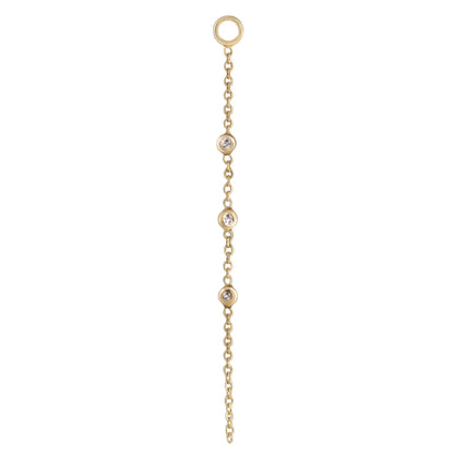 métier / triple round gemstone chain plaque charm - single