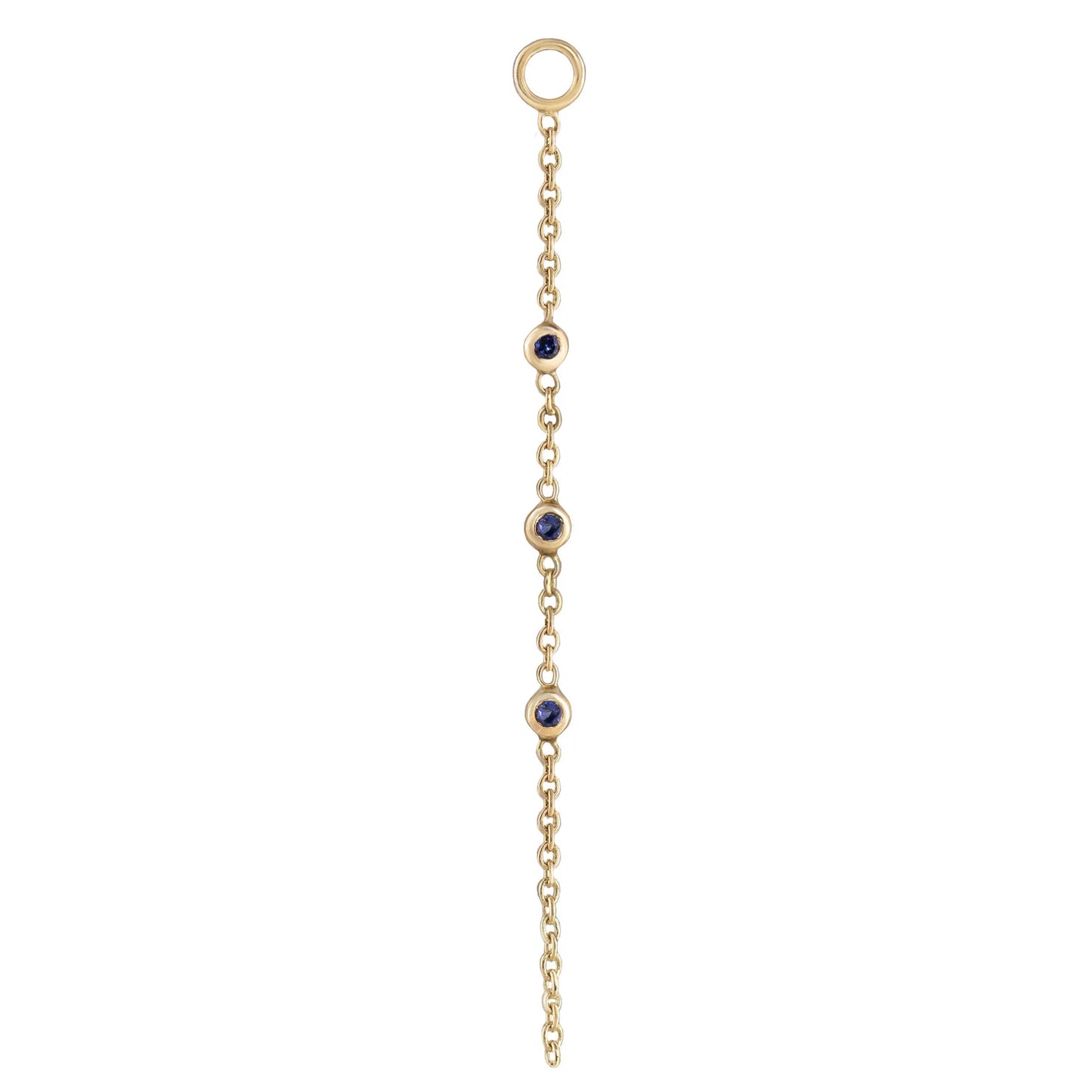 métier / triple round gemstone chain plaque charm - single
